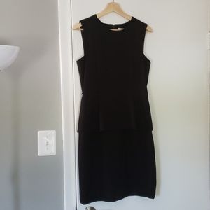 Black peplum suit dress